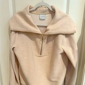 Varley Women’s half zip cream ribbed pullover  size small